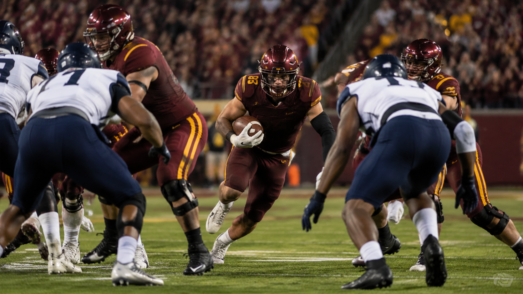 Game-night football illustration for Eastern Illinois at Minnesota