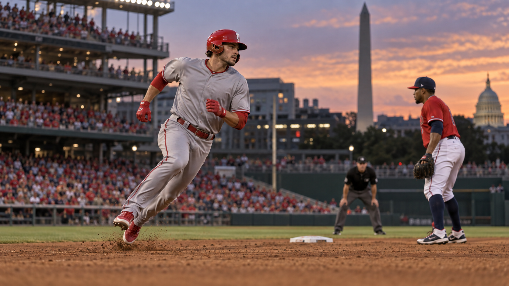 Los Angeles Angels and Washington Nationals game scene