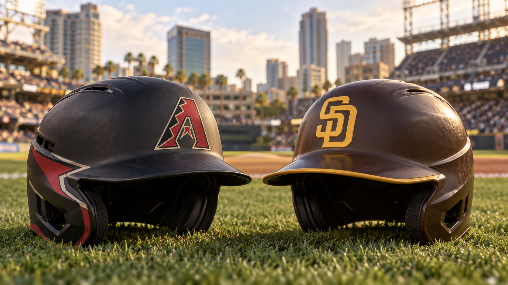 Editorial illustration representing Arizona Diamondbacks and San Diego Padres