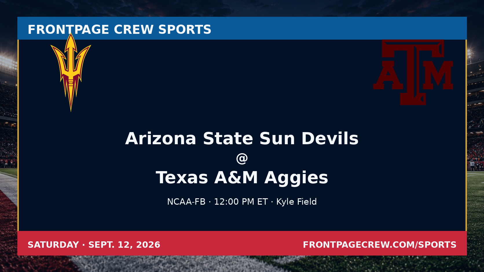 Arizona State Sun Devils and Texas A&M Aggies game scene