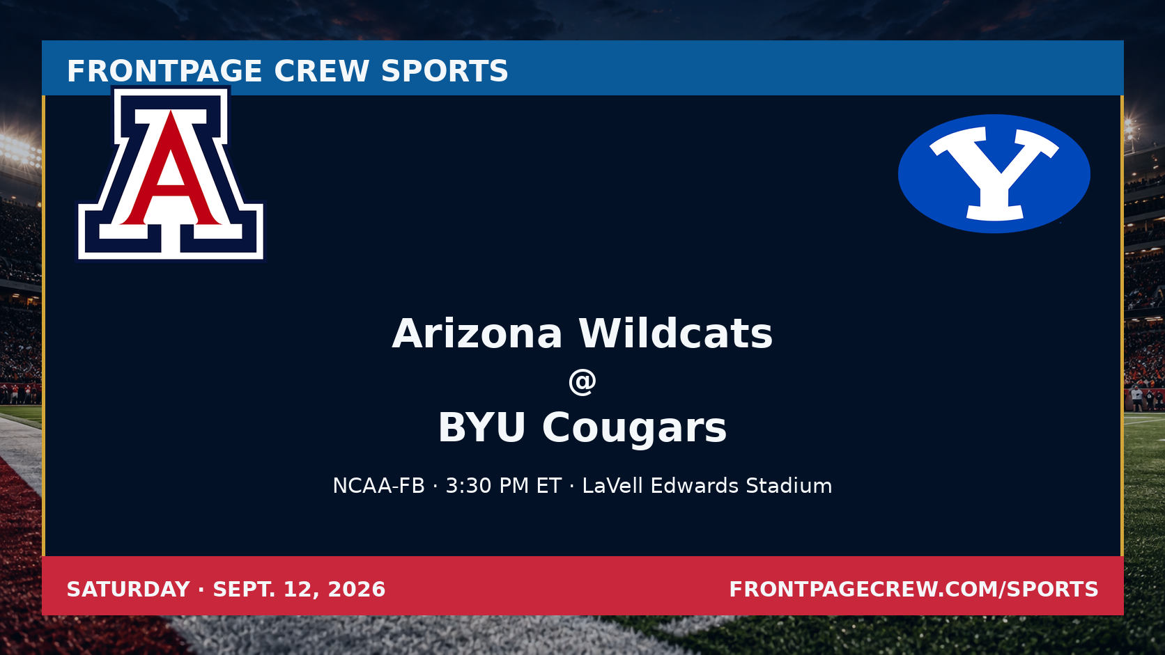 Arizona Wildcats and BYU Cougars game scene