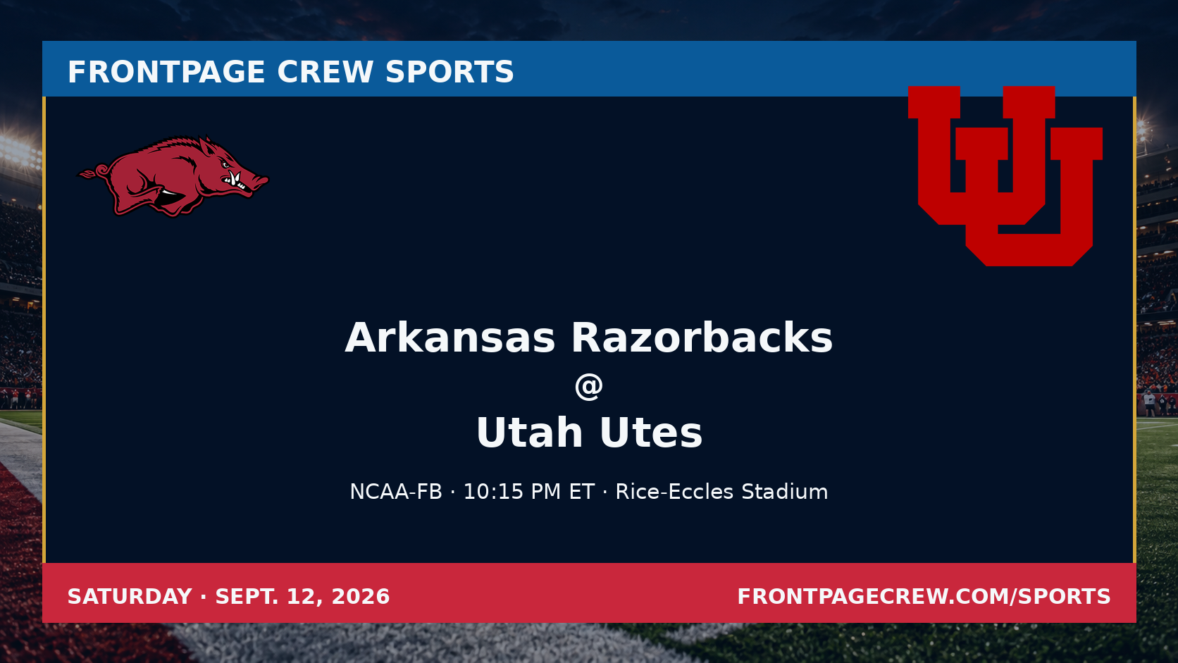 Arkansas Razorbacks and Utah Utes game scene