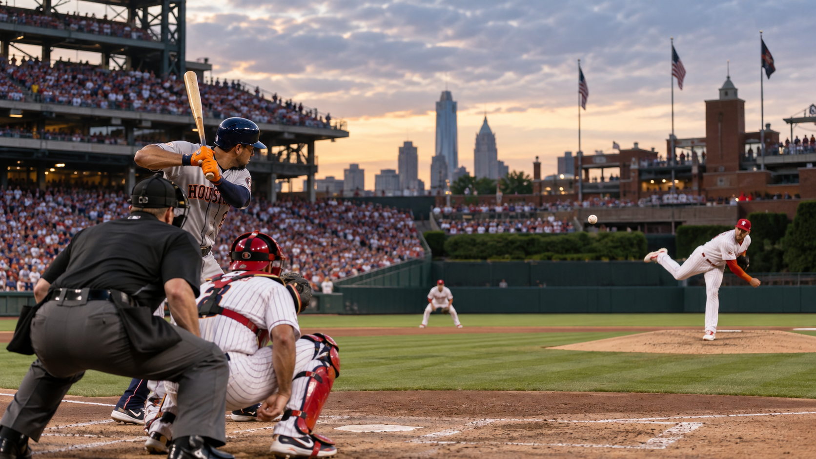 Houston Astros and Philadelphia Phillies game action