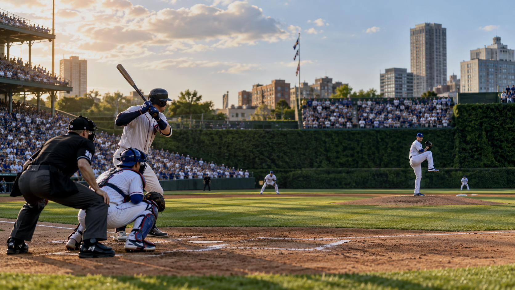Baseball stadium scene for Atlanta Braves at Chicago Cubs