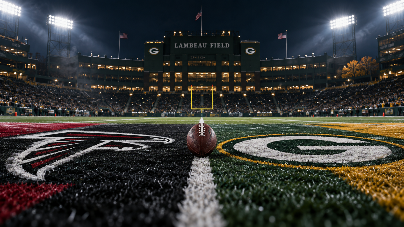 Atlanta Falcons at Green Bay Packers matchup artwork