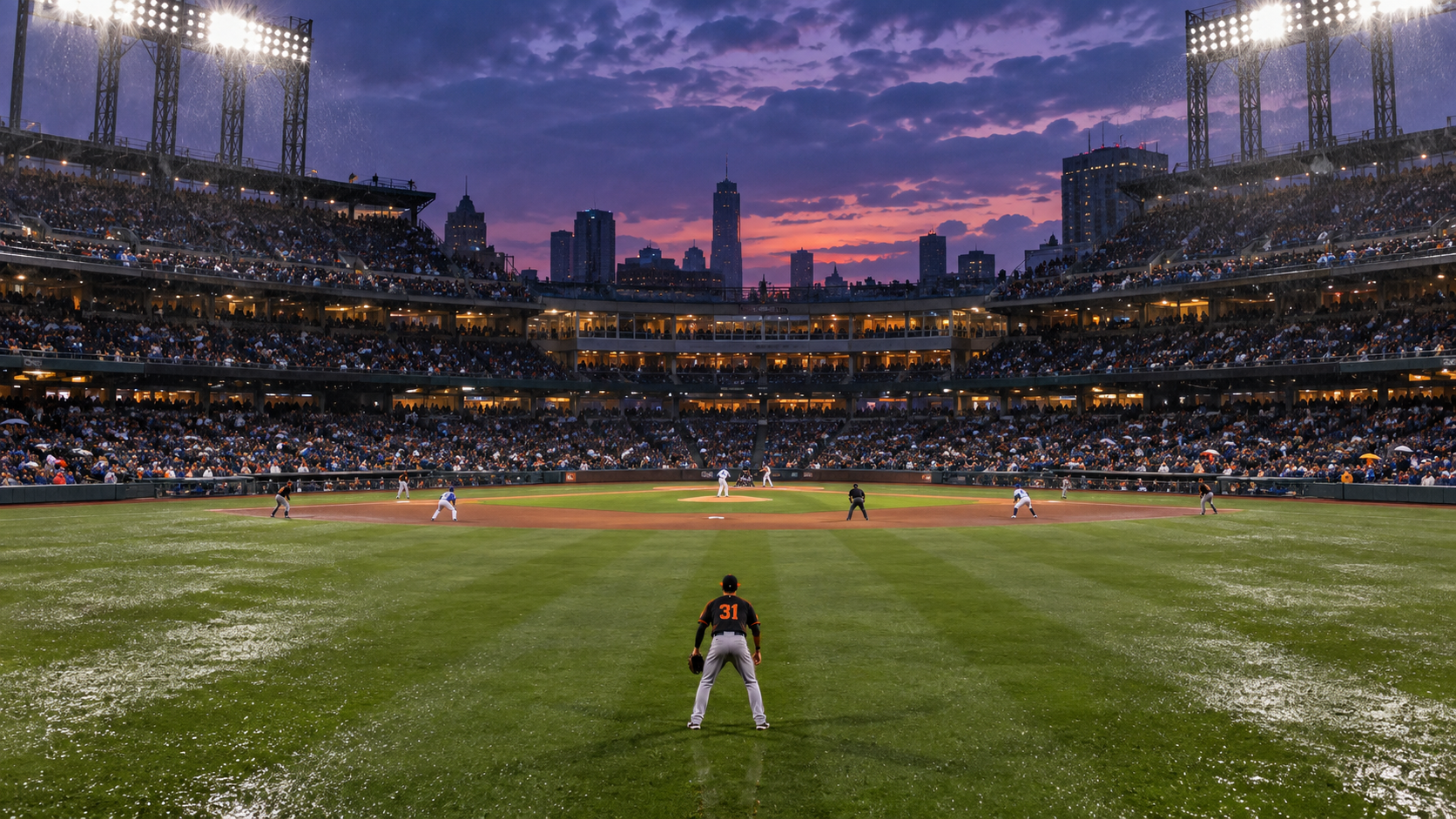 Text-free MLB game scene for Baltimore Orioles at New York Mets