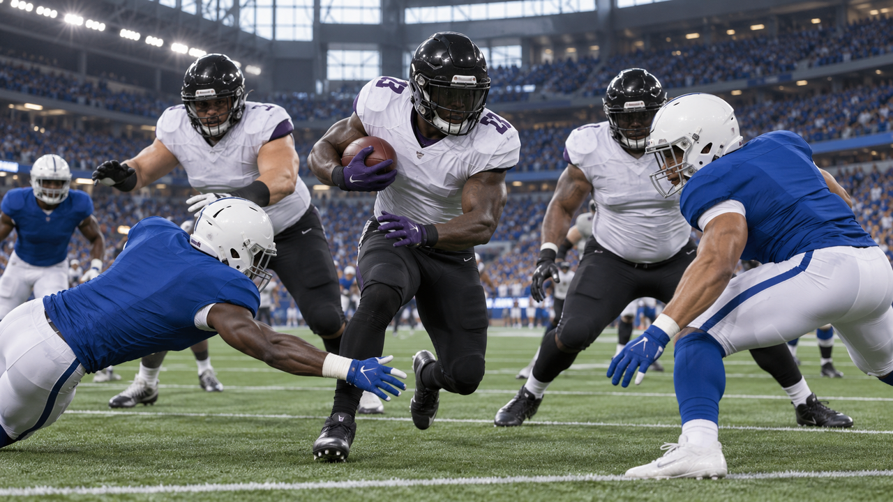 Text-free NFL game scene for Baltimore Ravens at Indianapolis Colts