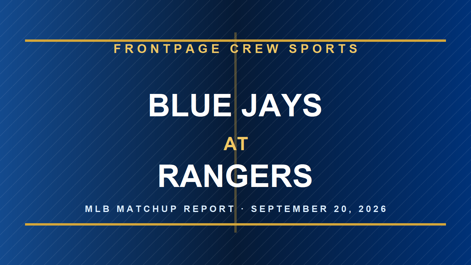 Blue Jays at Rangers branded MLB matchup graphic