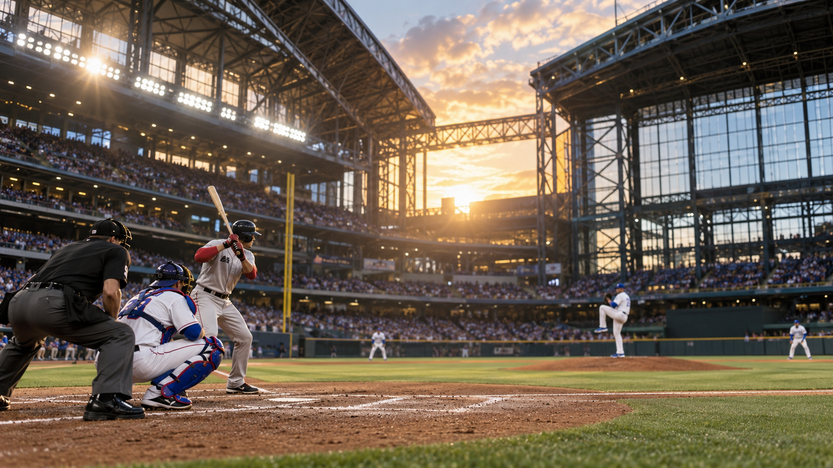 Baseball stadium scene for Boston Red Sox at Texas Rangers