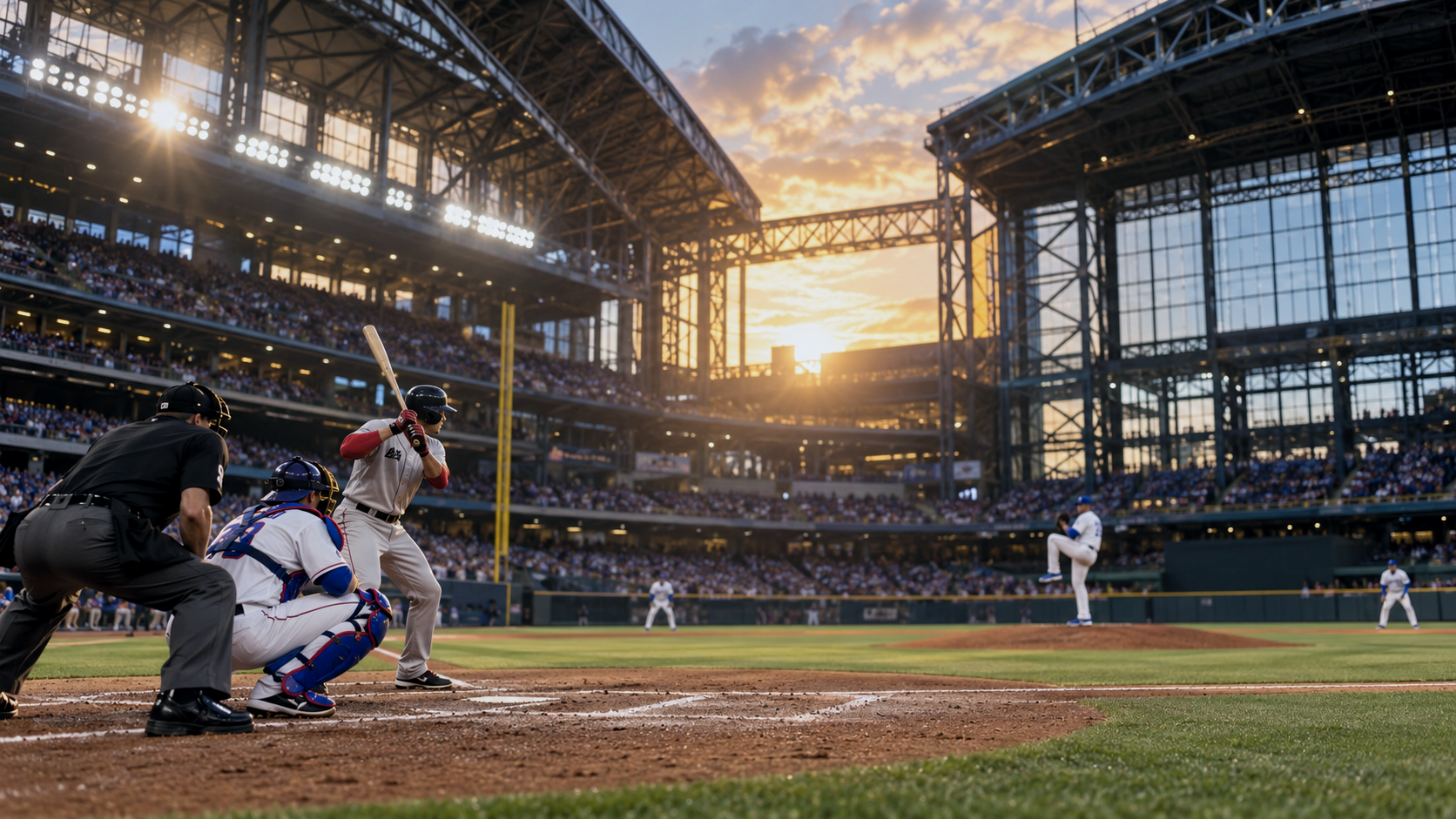 Baseball stadium scene for Boston Red Sox at Texas Rangers