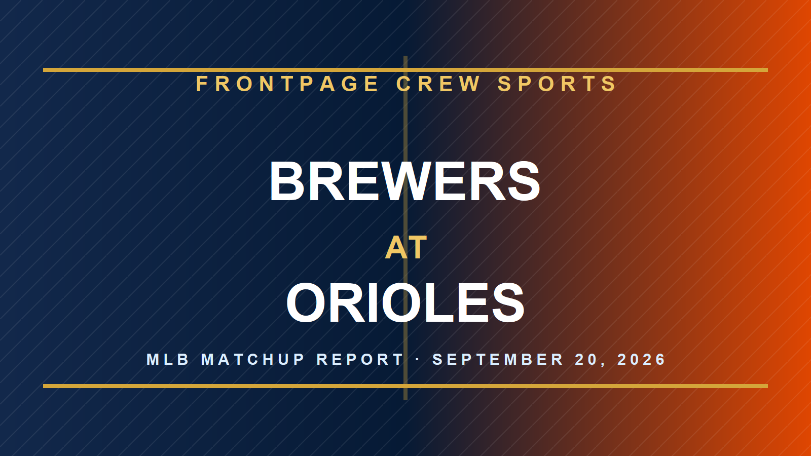 Brewers at Orioles branded MLB matchup graphic