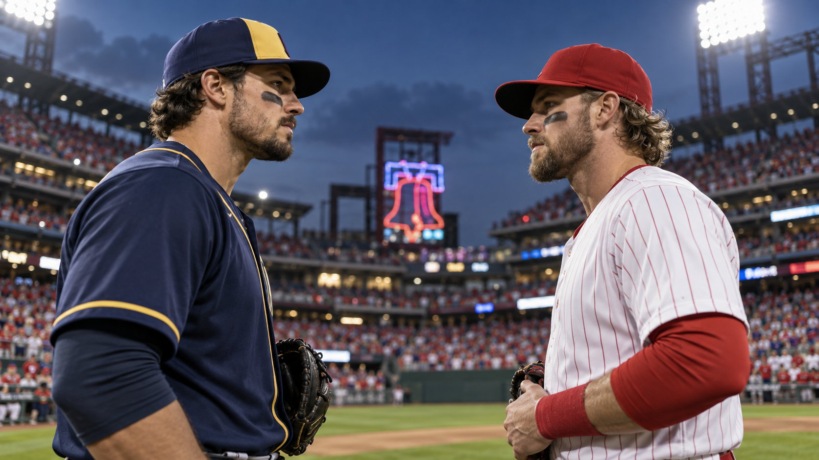 Brewers at Phillies baseball matchup scene