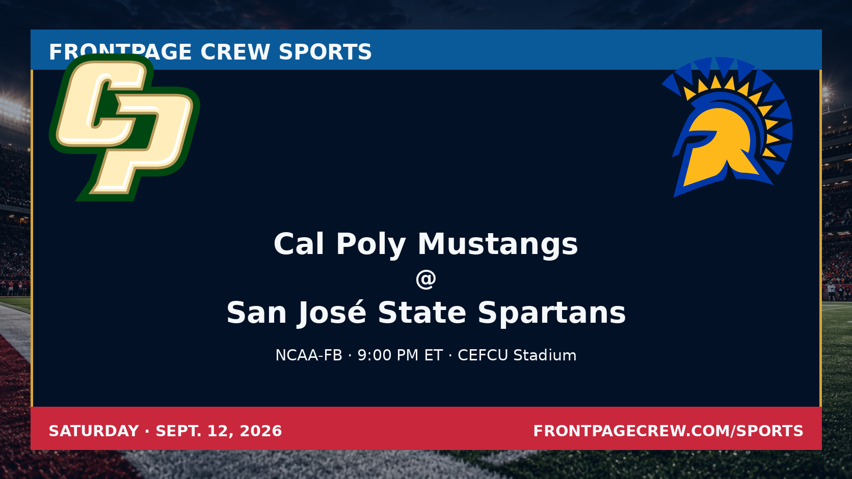 Cal Poly Mustangs and San José State Spartans game scene