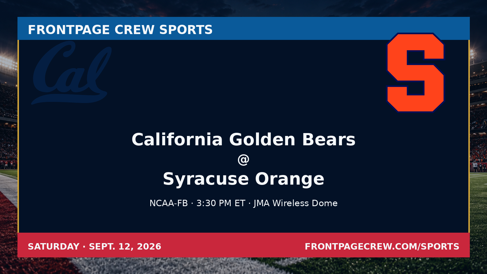 California Golden Bears and Syracuse Orange game scene