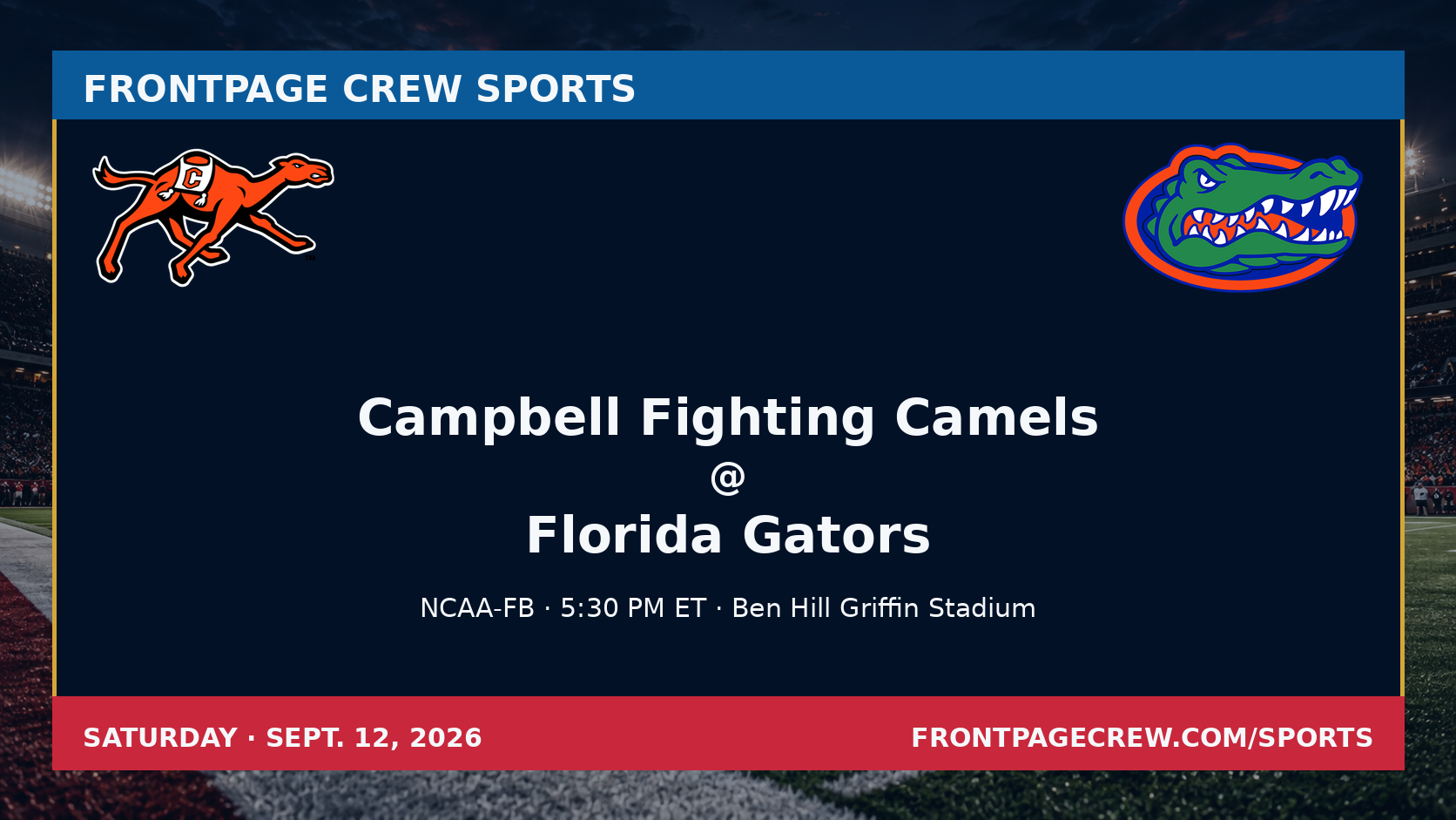 Campbell Fighting Camels and Florida Gators game scene