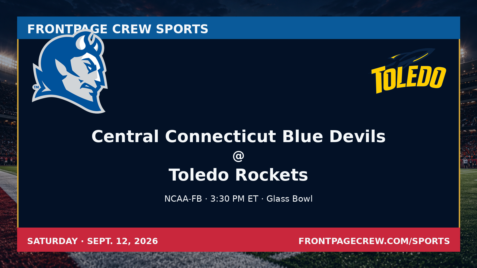 Central Connecticut Blue Devils and Toledo Rockets game scene