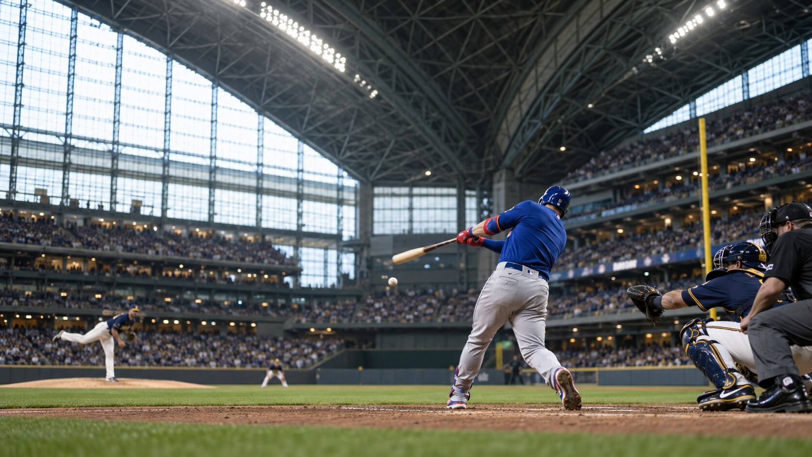 Game-action editorial image for Chicago Cubs at Milwaukee Brewers