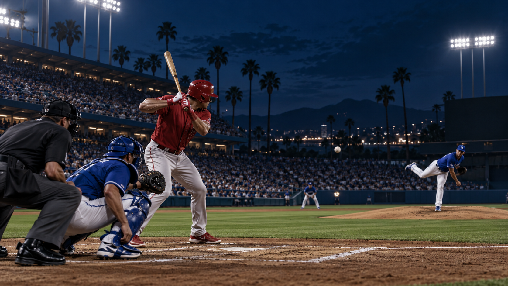 Editorial MLB scene for Cincinnati Reds at Los Angeles Dodgers