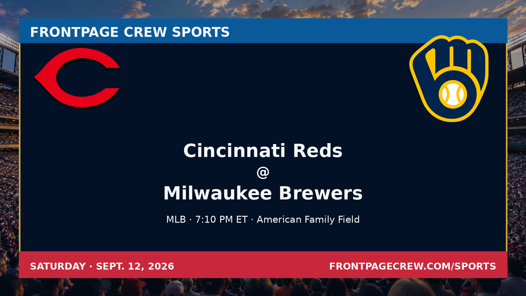 Cincinnati Reds and Milwaukee Brewers game scene