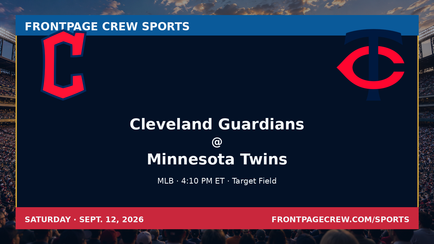 Cleveland Guardians and Minnesota Twins game scene