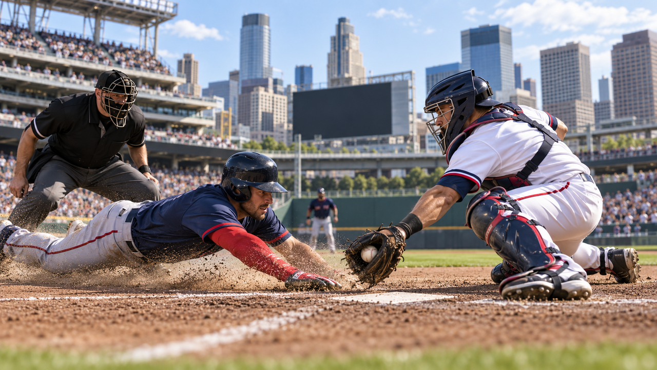 Text-free MLB game scene for Cleveland Guardians at Minnesota Twins