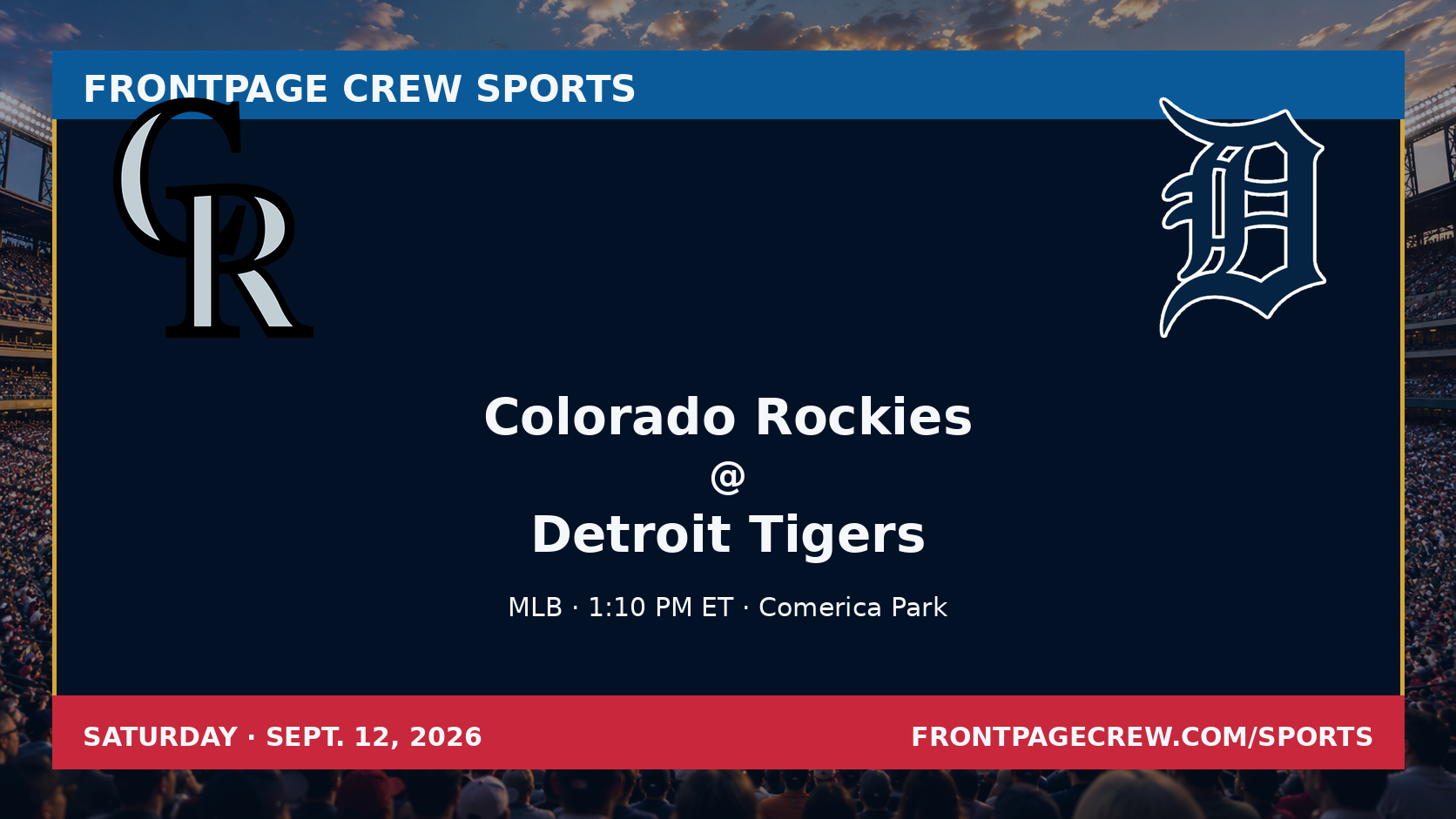 Colorado Rockies and Detroit Tigers game scene