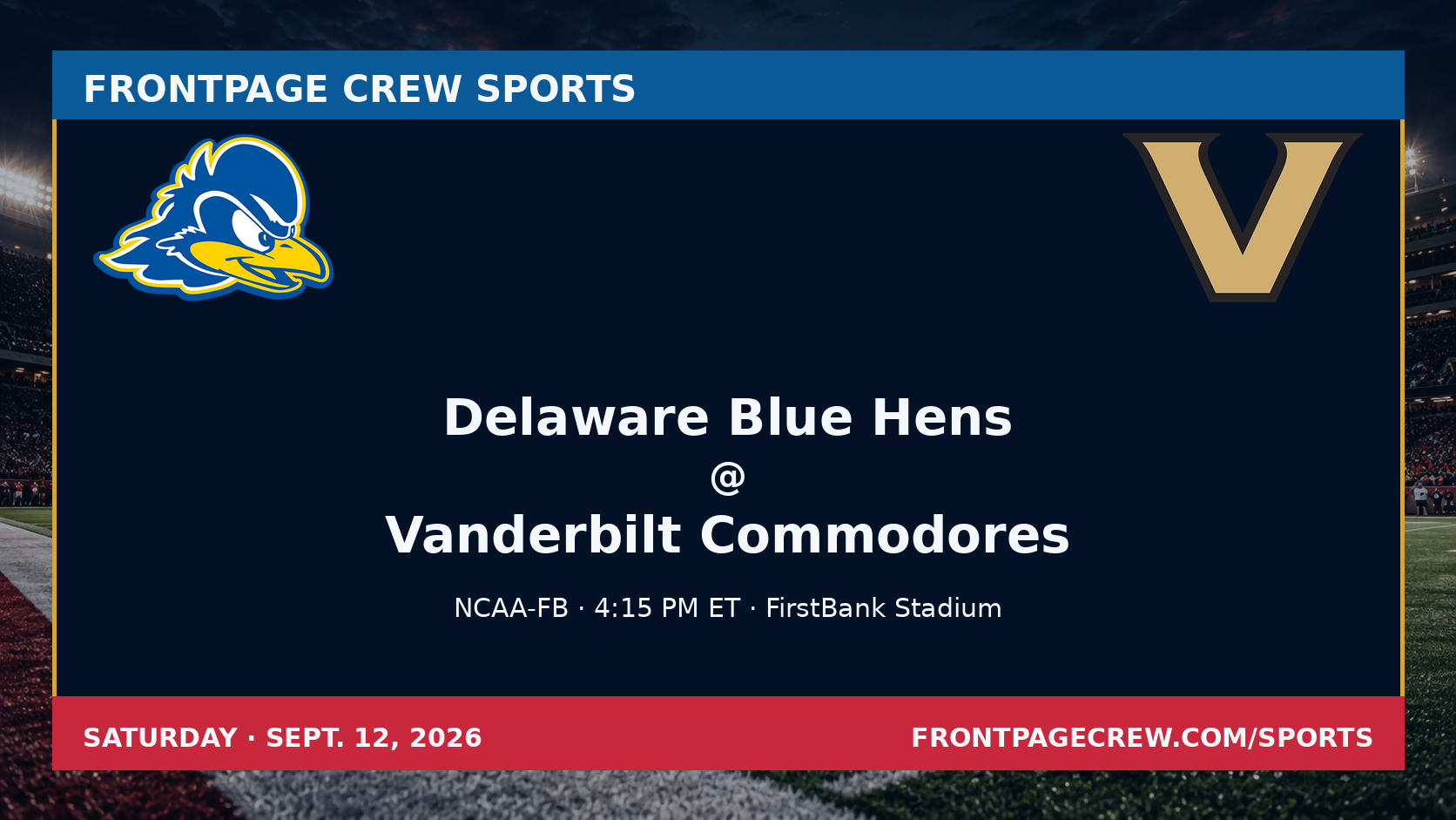 Delaware Blue Hens and Vanderbilt Commodores game scene