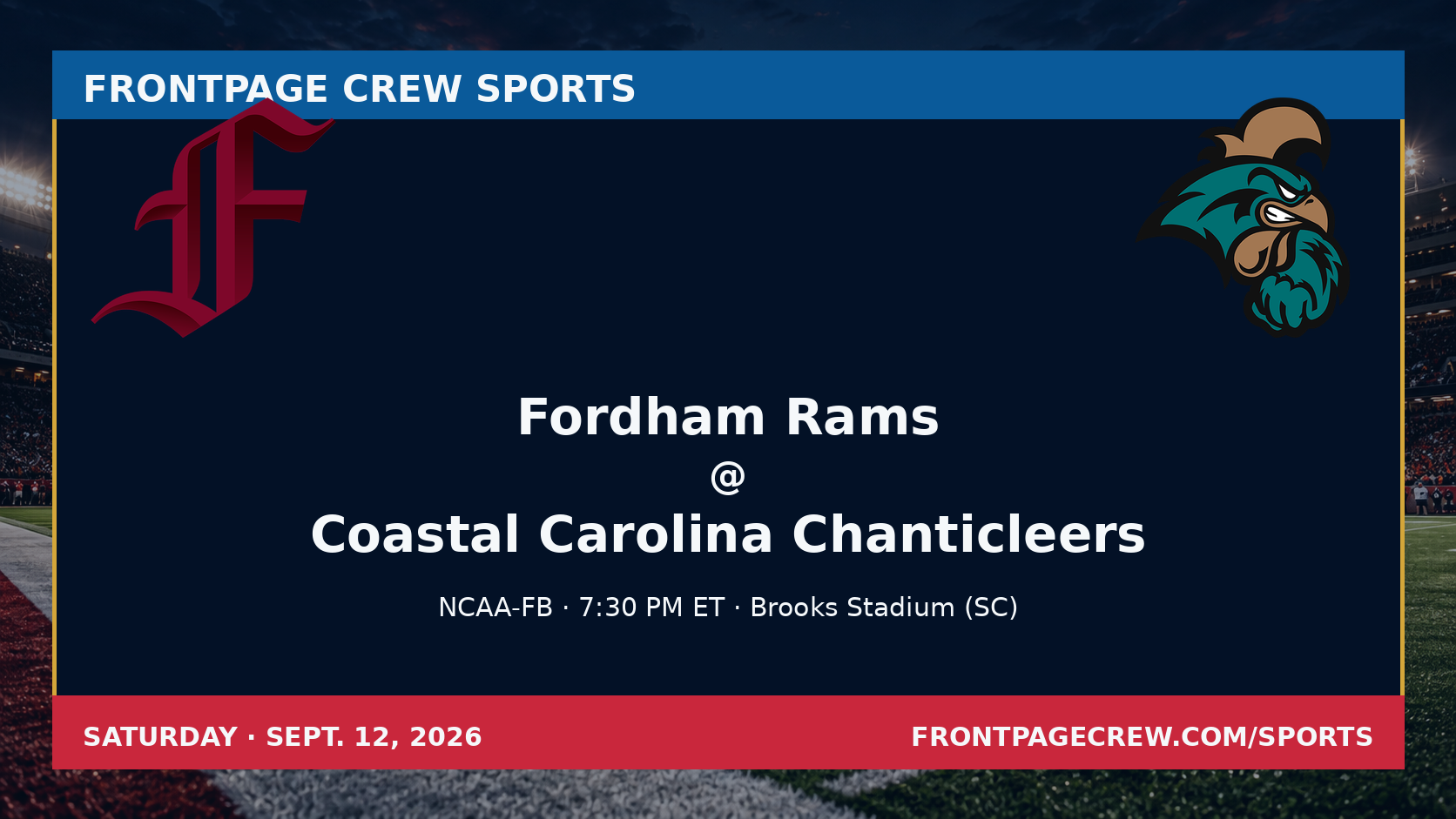 Fordham Rams and Coastal Carolina Chanticleers game scene