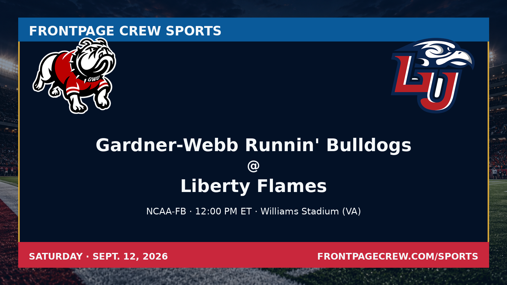Gardner-Webb Runnin' Bulldogs and Liberty Flames game scene