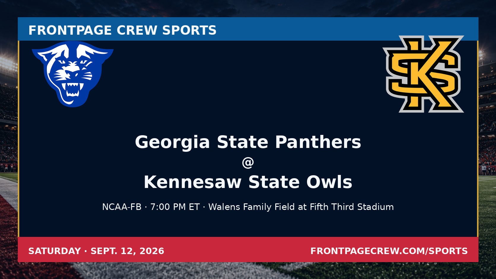 Georgia State Panthers and Kennesaw State Owls game scene