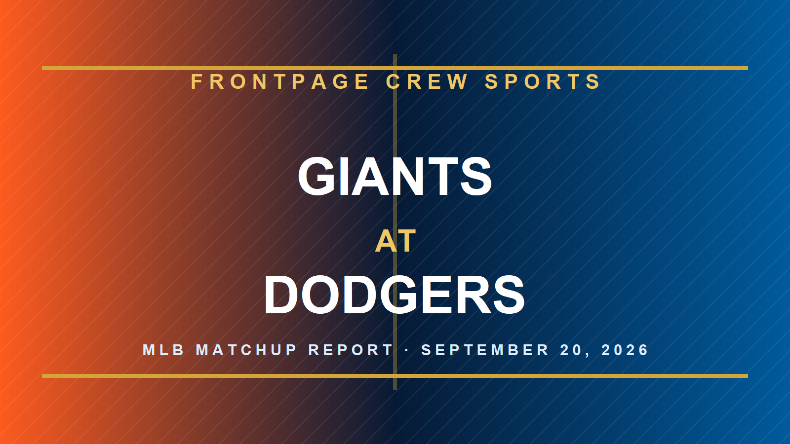 Giants at Dodgers branded MLB matchup graphic