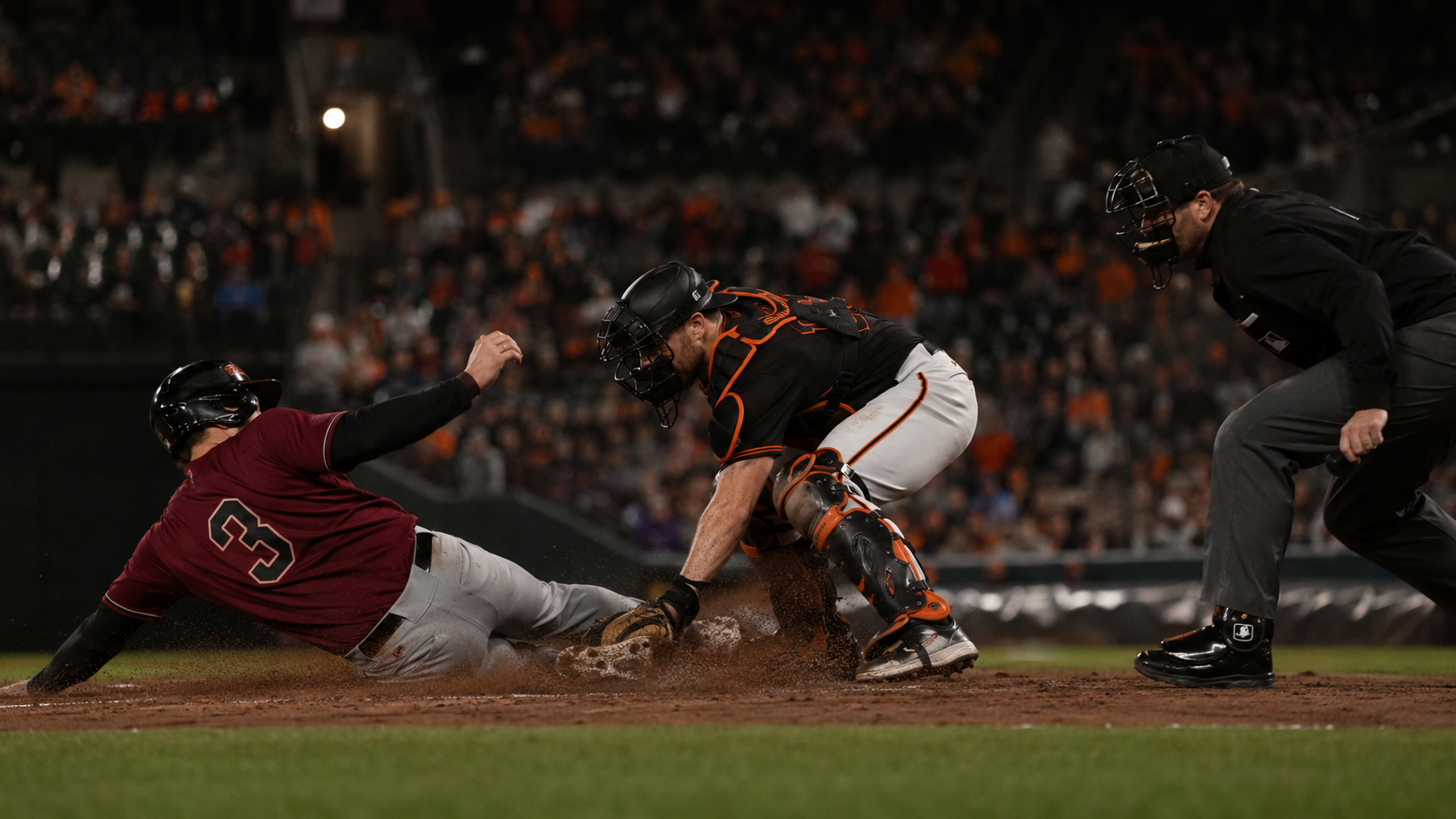 Imaginative editorial scene for San Francisco at New York Mets