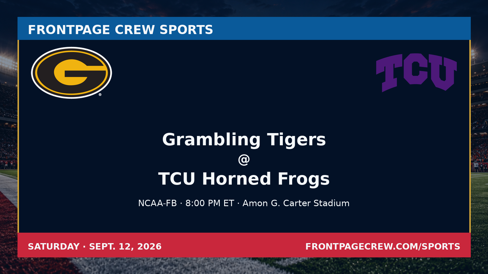 Grambling Tigers and TCU Horned Frogs game scene