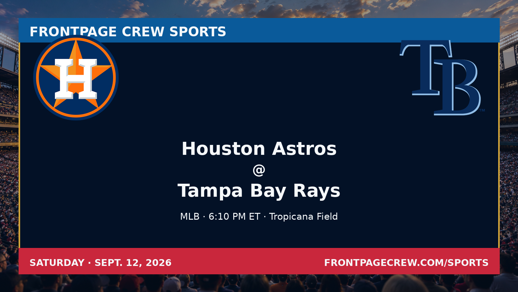 Houston Astros and Tampa Bay Rays game scene