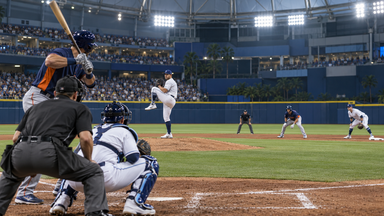 Text-free MLB game scene for Houston Astros at Tampa Bay Rays