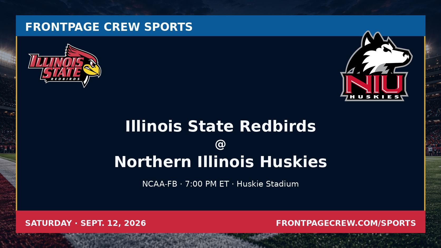 Illinois State Redbirds and Northern Illinois Huskies game scene