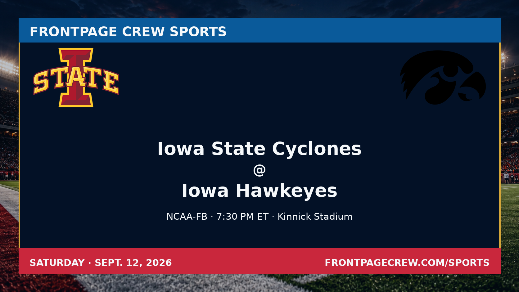 Iowa State Cyclones and Iowa Hawkeyes game scene