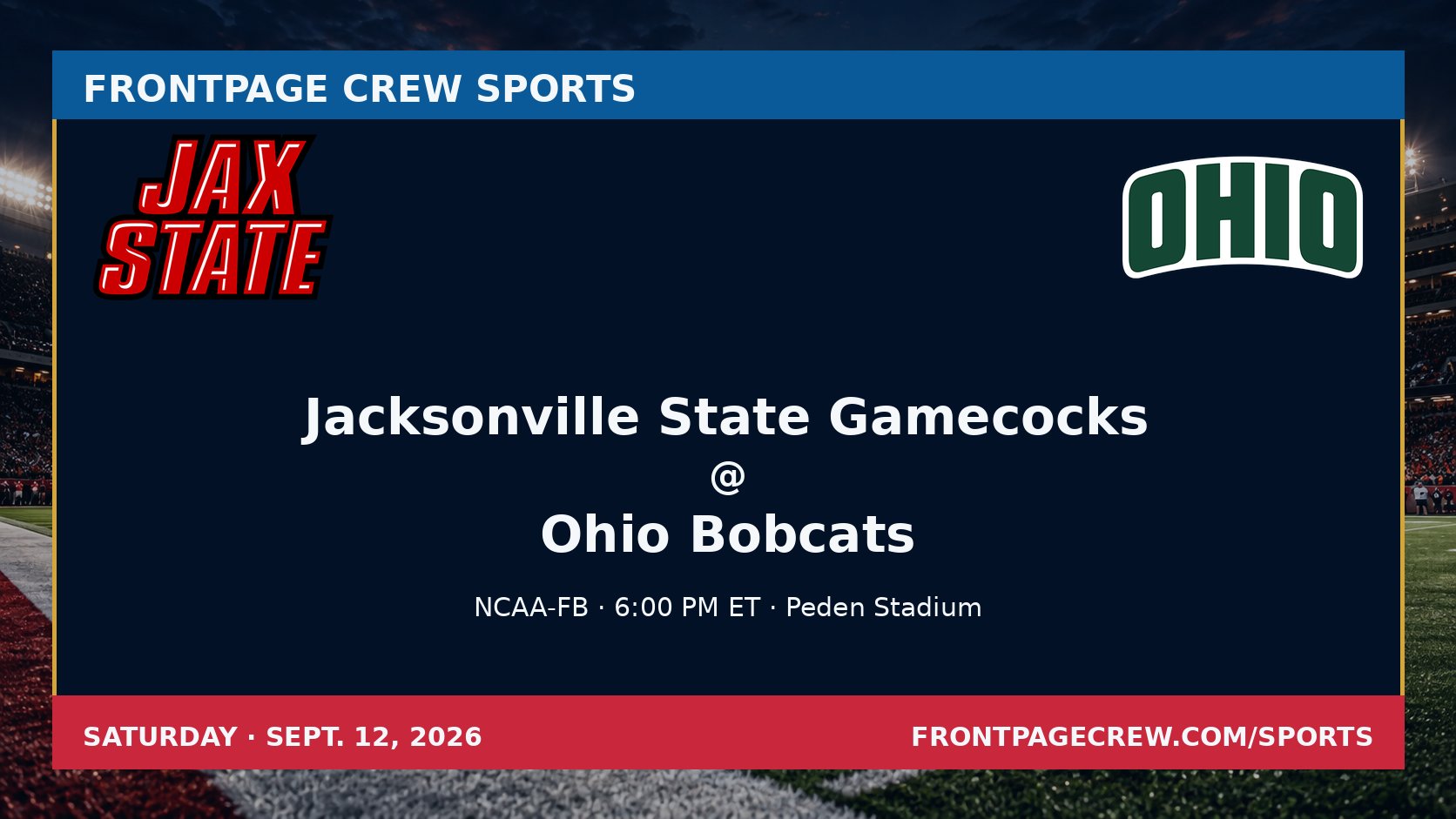 Jacksonville State Gamecocks and Ohio Bobcats game scene