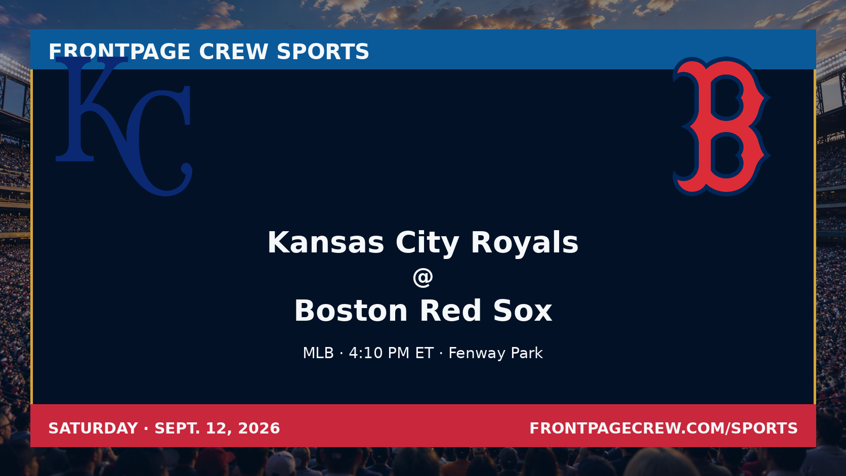 Kansas City Royals and Boston Red Sox game scene