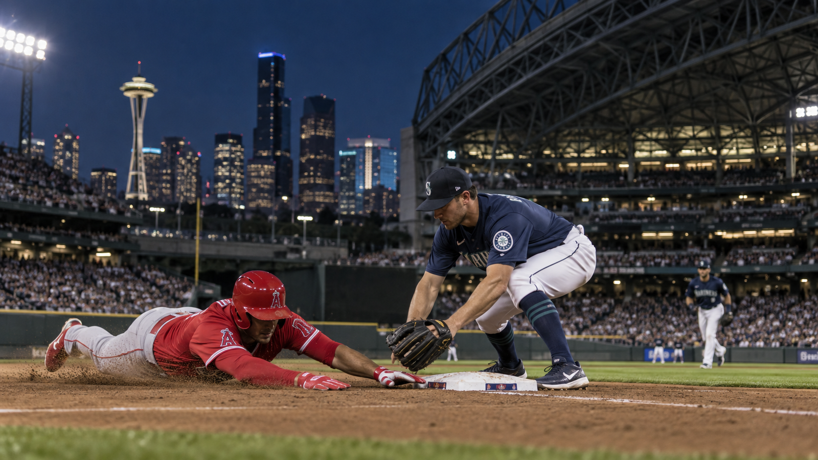 Los Angeles Angels at Seattle Mariners matchup artwork