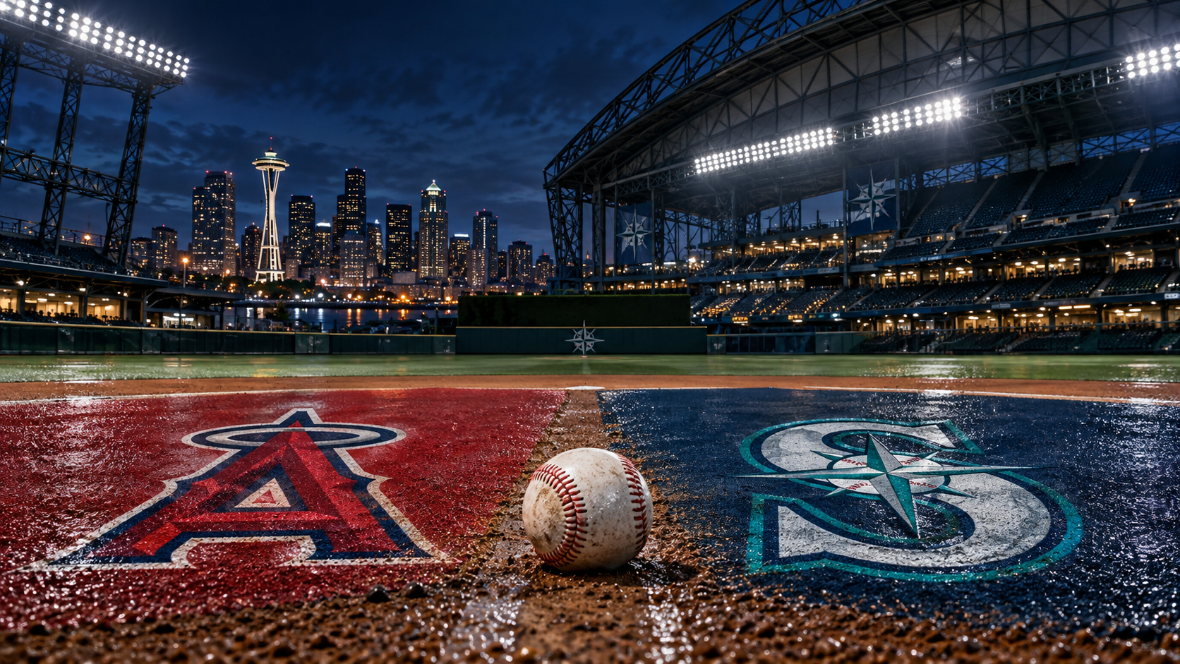 Los Angeles Angels at Seattle Mariners matchup artwork