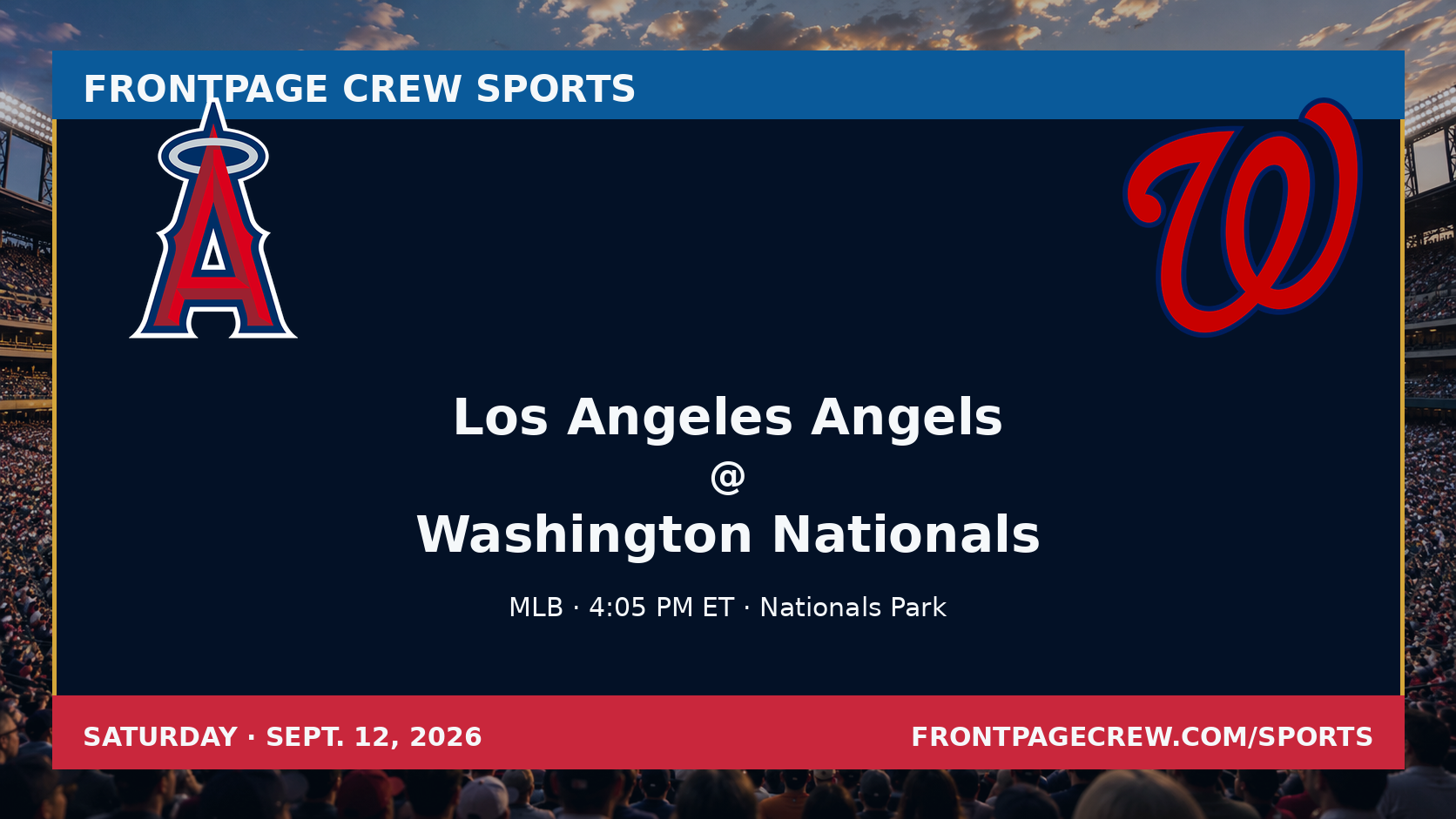 Los Angeles Angels and Washington Nationals game scene