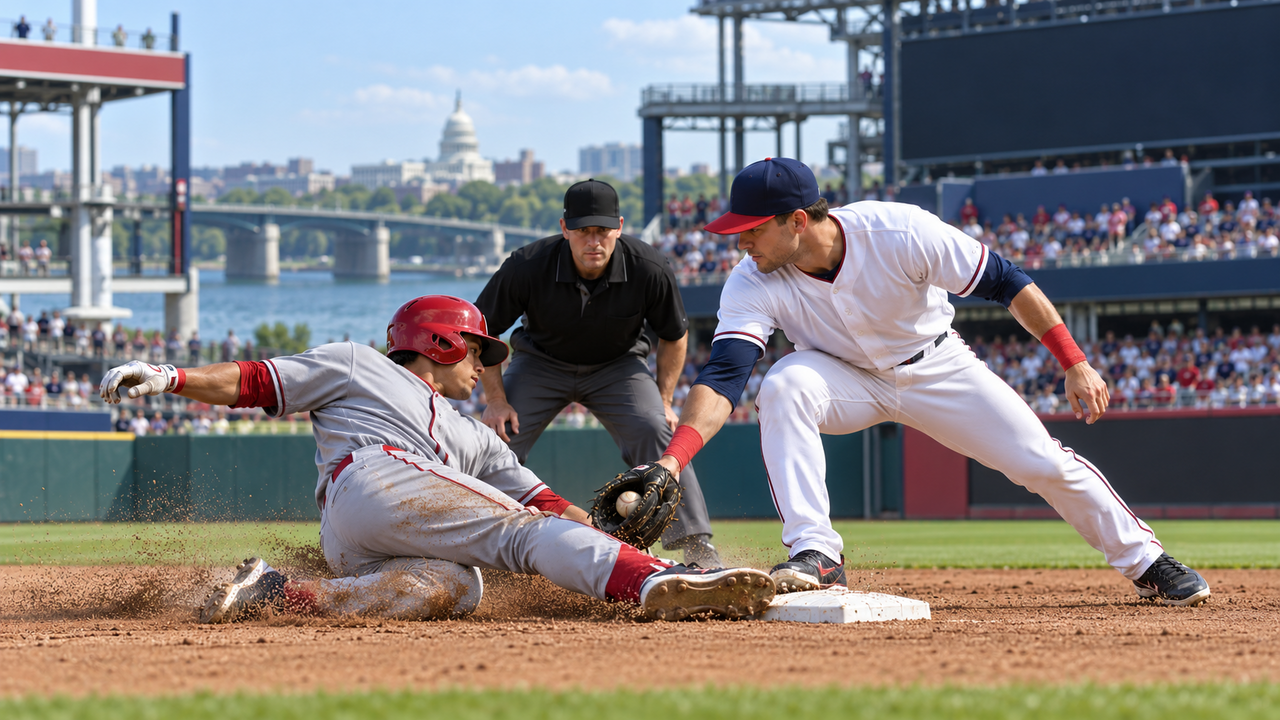 Text-free MLB game scene for Los Angeles Angels at Washington Nationals