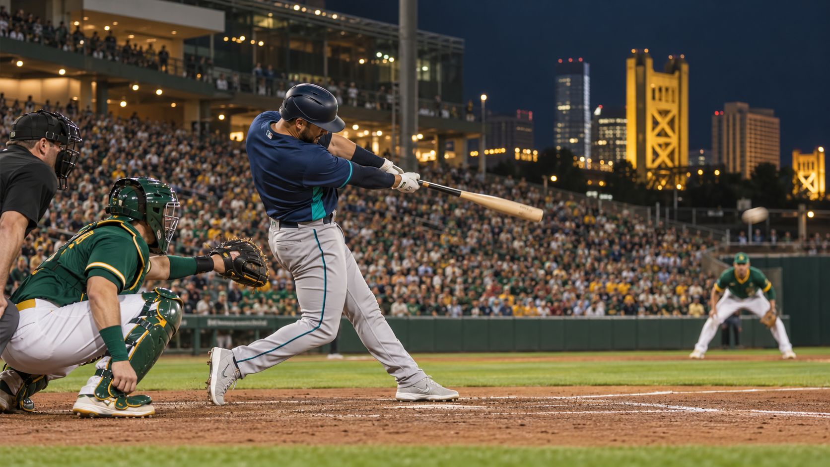 Seattle Mariners and Athletics game scene