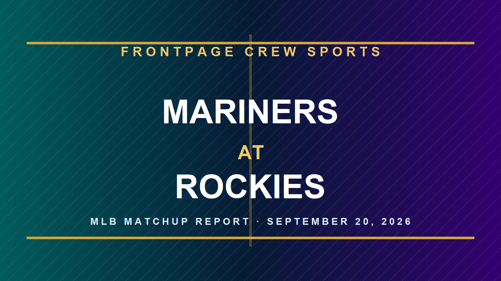 Mariners at Rockies branded MLB matchup graphic