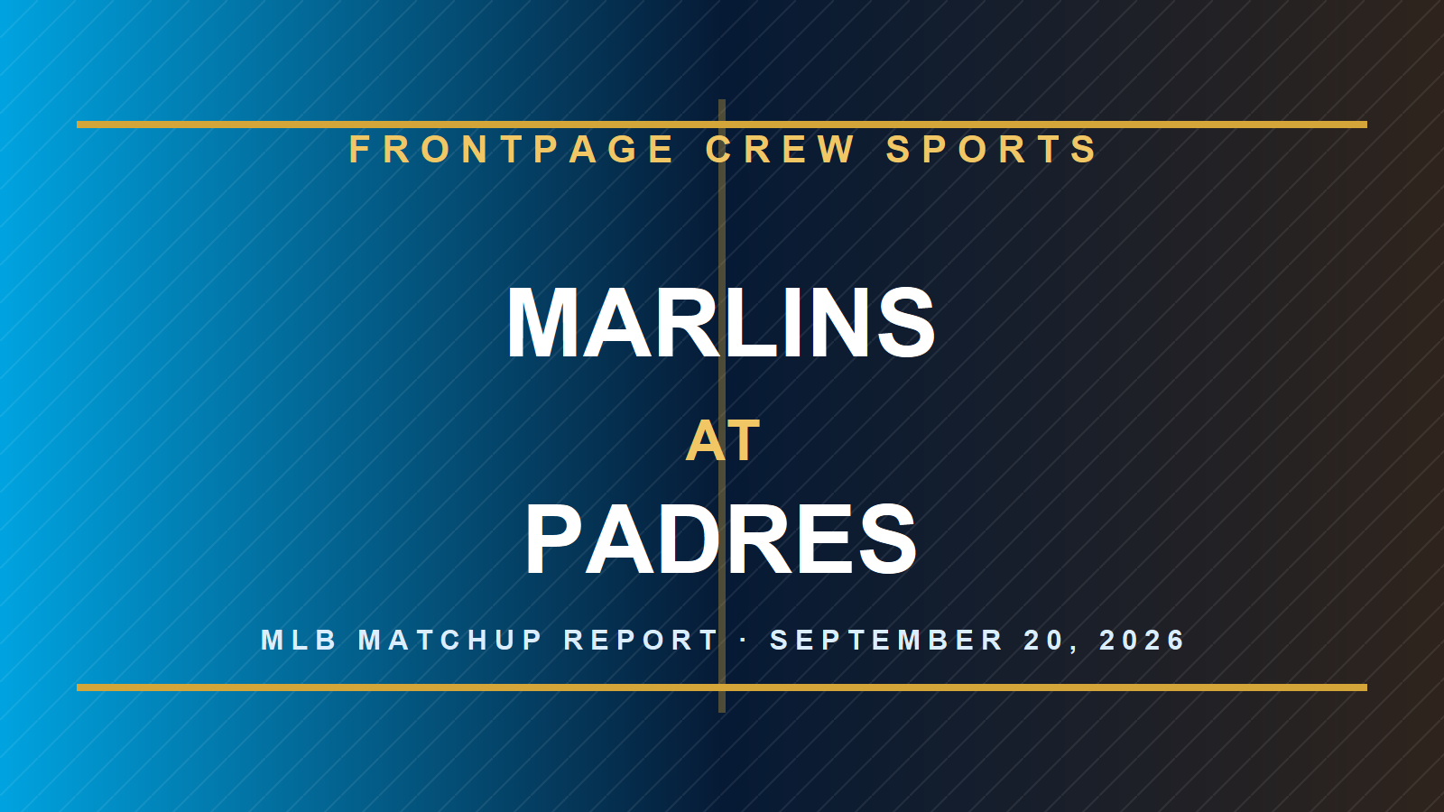 Marlins at Padres branded MLB matchup graphic