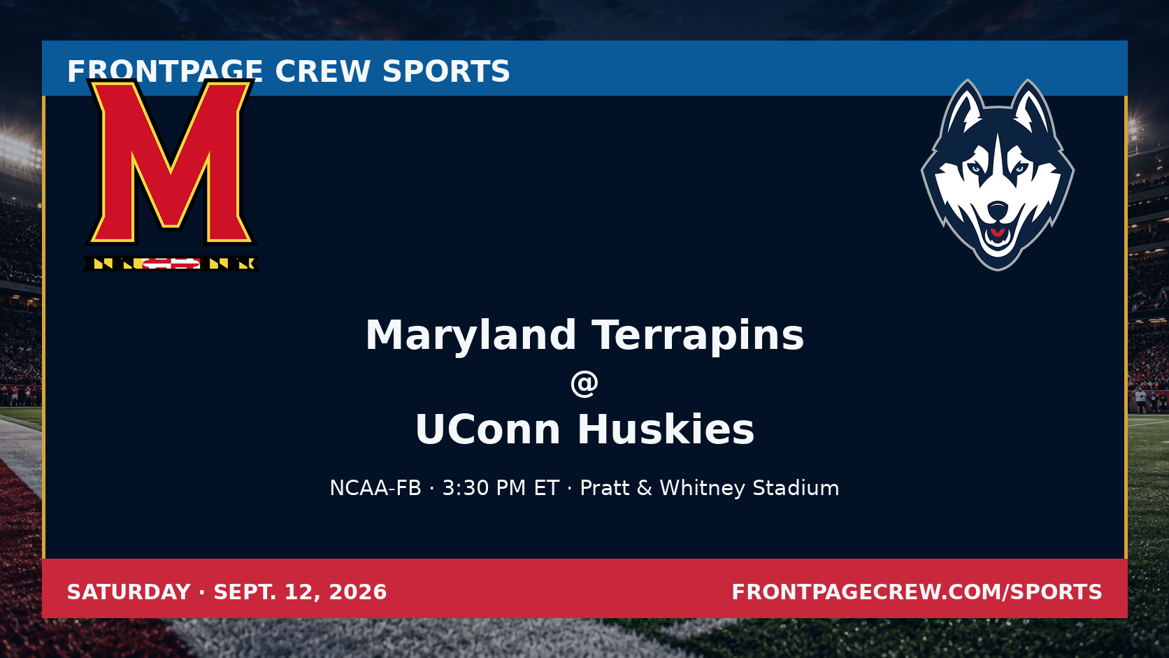 Maryland Terrapins and UConn Huskies game scene