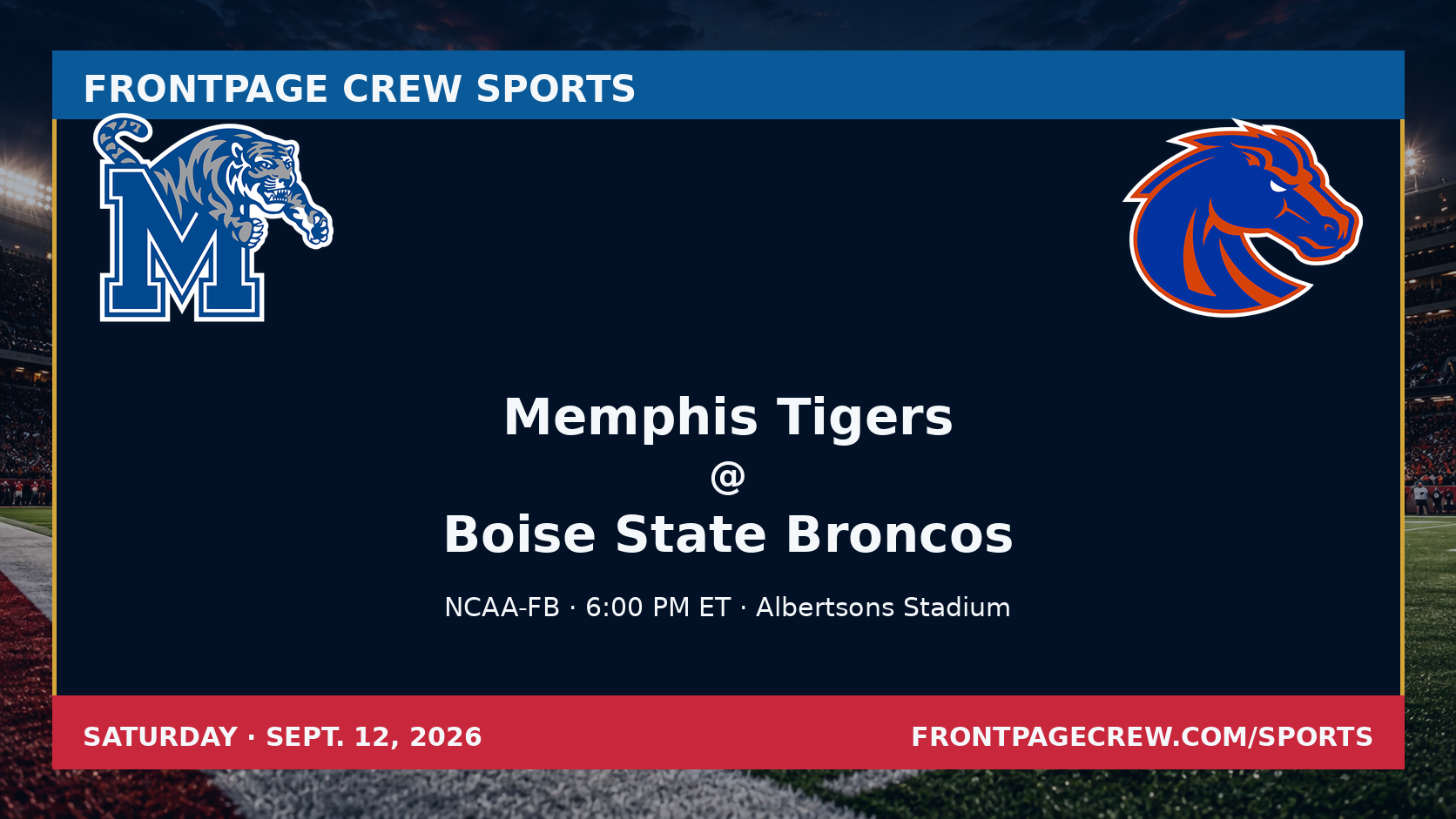 Memphis Tigers and Boise State Broncos game scene