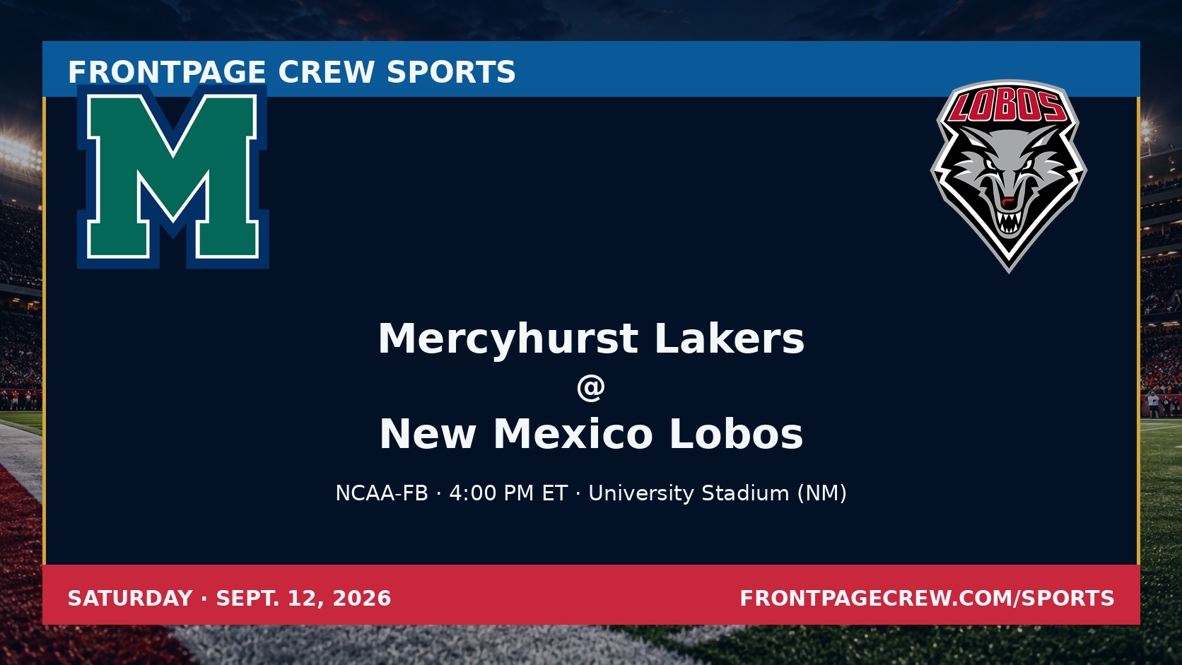 Mercyhurst Lakers and New Mexico Lobos game scene