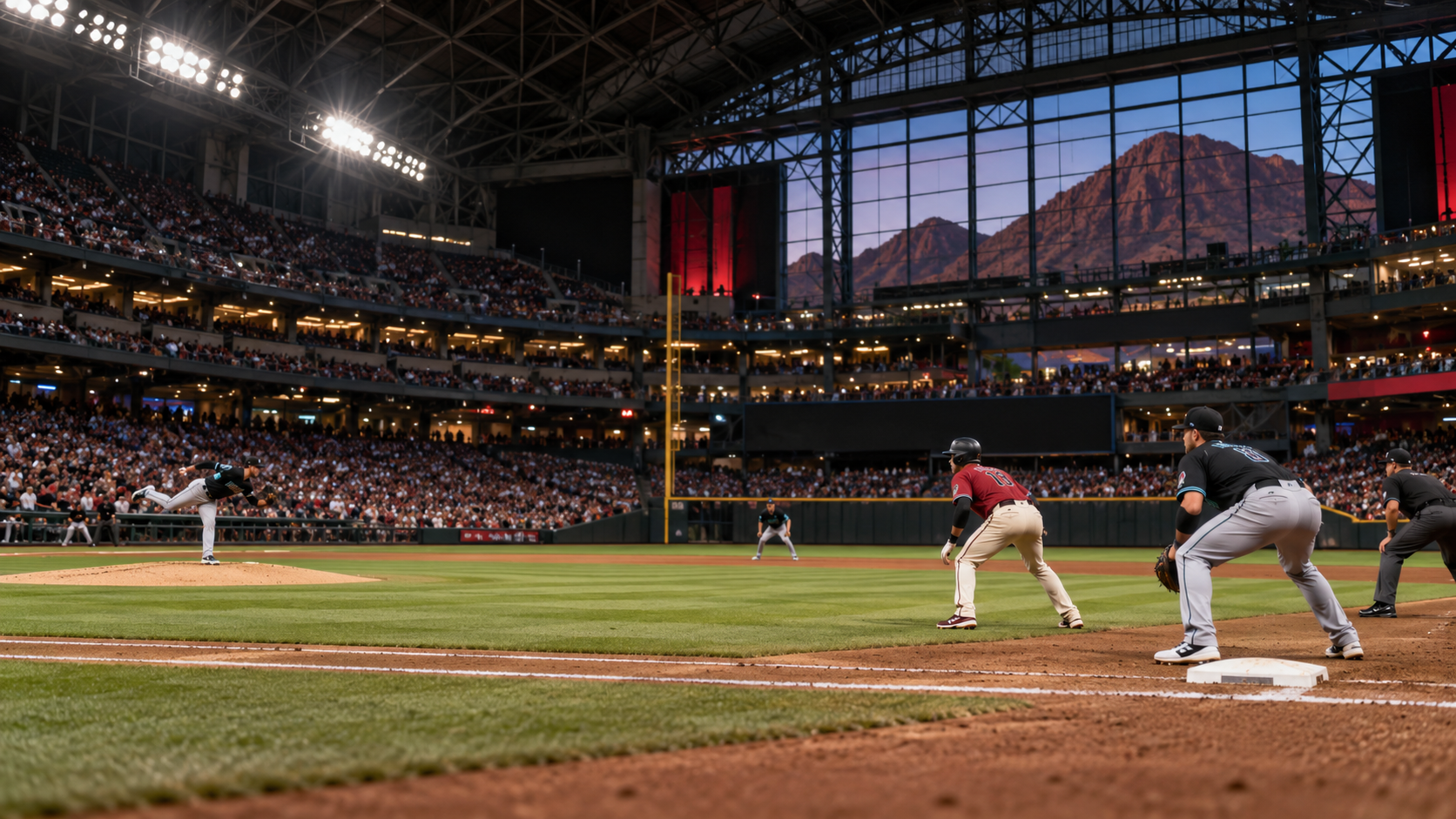 Text-free MLB game scene for Miami Marlins at Arizona Diamondbacks